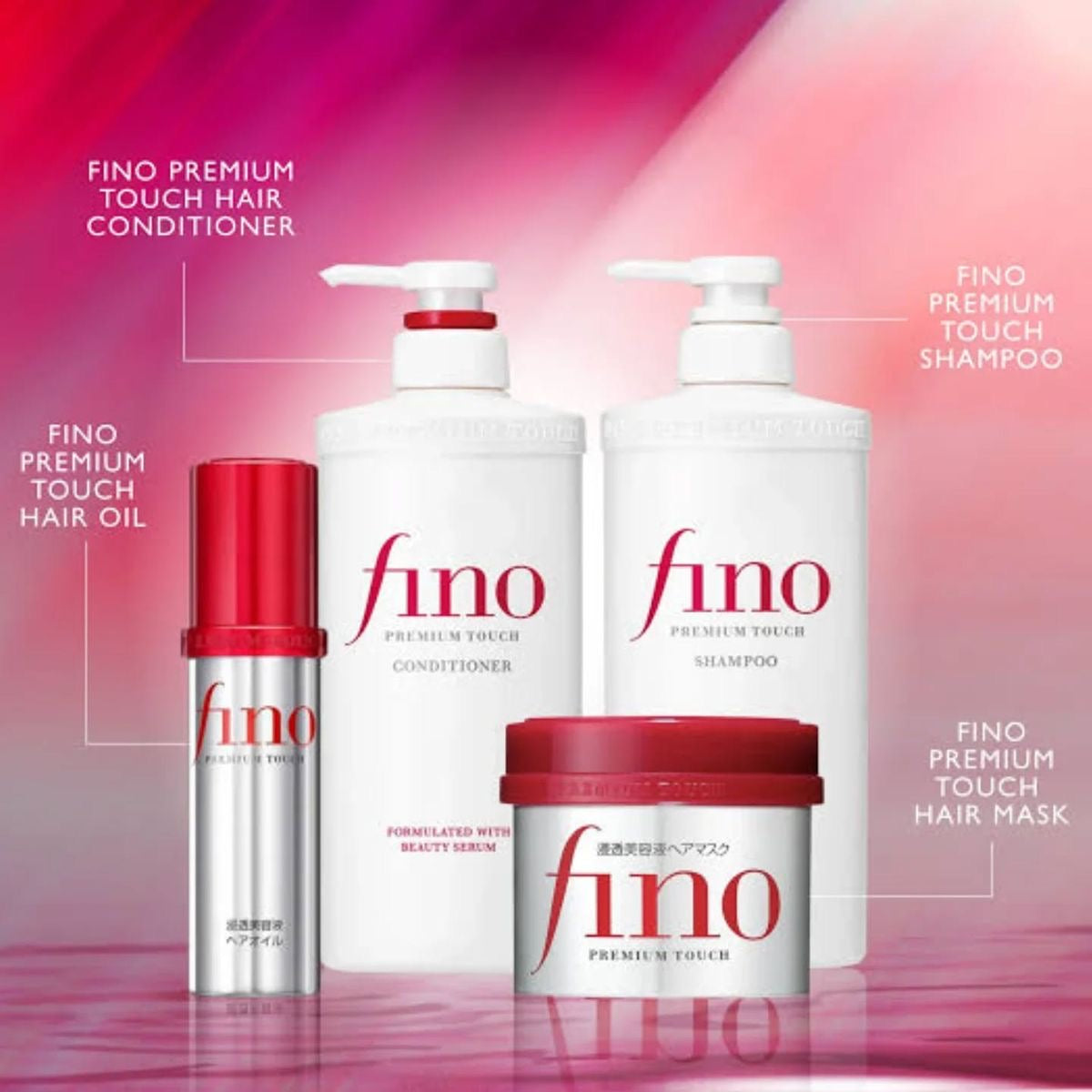 Fino Premium Touch Hair Care Set – Shampoo, Conditioner, Hair Mask & Hair Oil